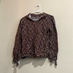 Brown, full sleeve blouse